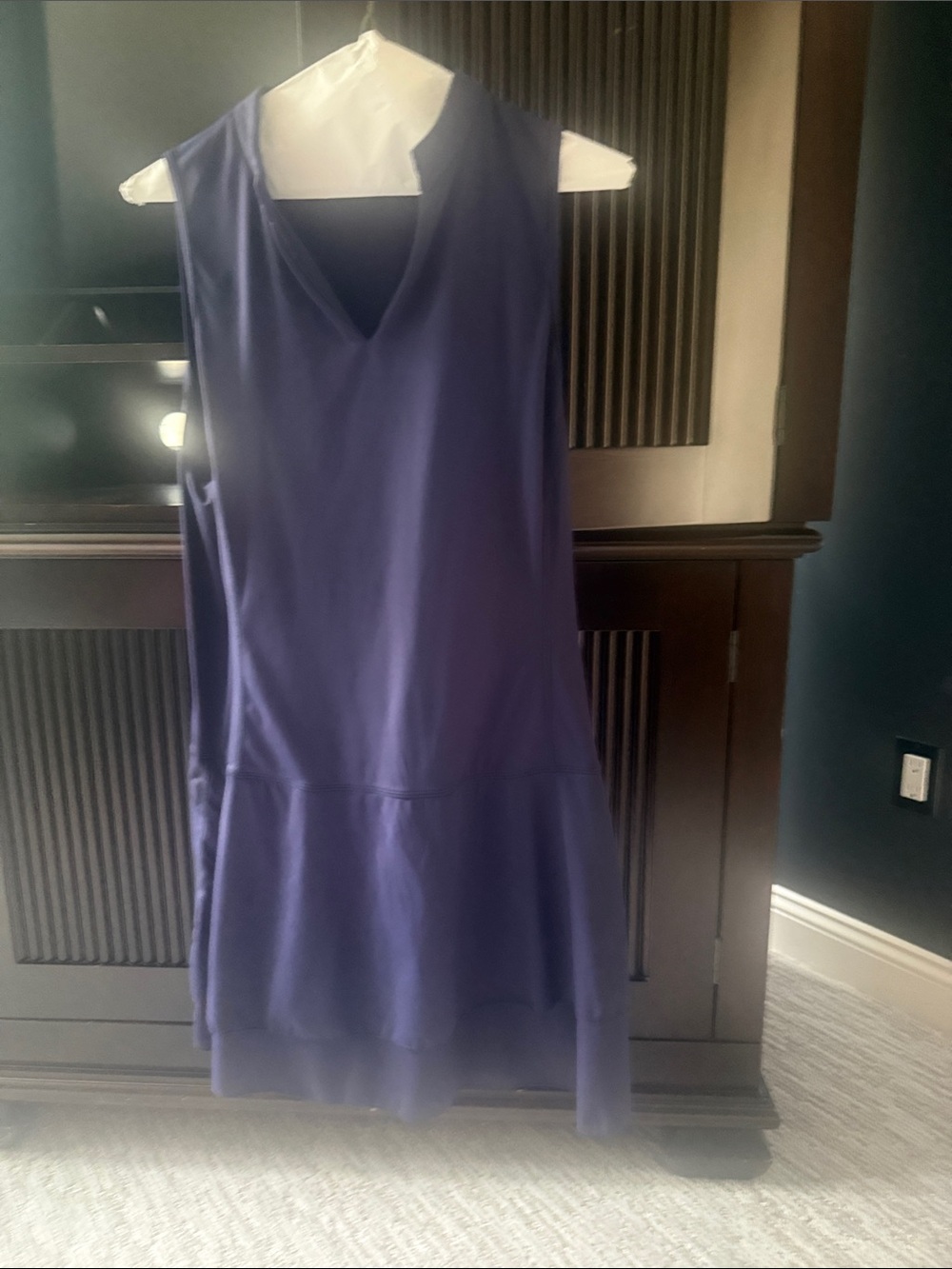 HALARA Sleeveless V-Neck Mini Dress in Deep Purple athleisure dress